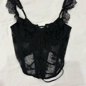 Urban Outfitters Black Lace Corset Top